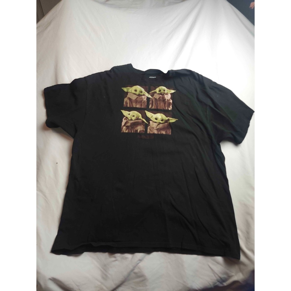 Star Wars The Mandalorian The Child Baby Yoda Collage Shirt Mens 2XL Black Movie